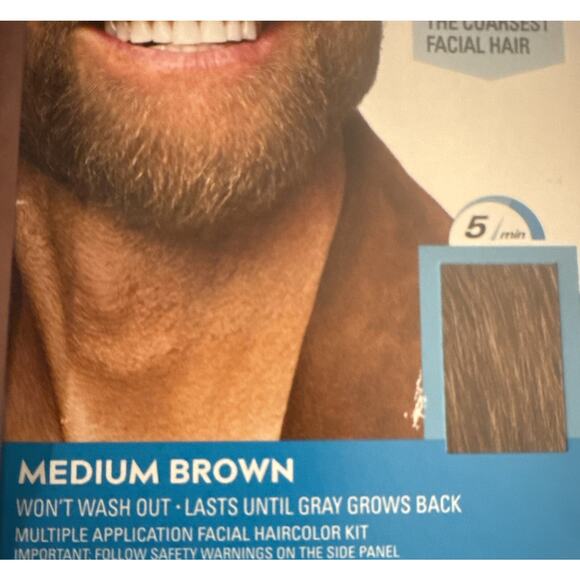Just For Men Easy Brush-in Color For Mustache & Beard M-35 Medium Brown 1 Count - Picture 2 of 2